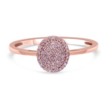 ILIANA - Nat&uuml;rlicher, rosa Diamant Ring, SI SGL zertifiziert, 750 Ros&eacute;gold (Gr&ouml;&szlig;e 16.00) ca. 0,25 ct
