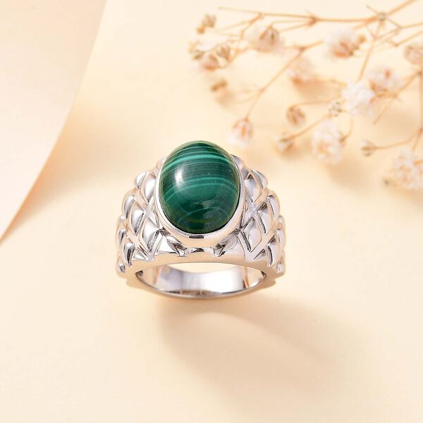 Malachit Ring Messing (Größe 16.00) ca. 8,23 ct image number 2