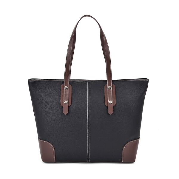 Echtleder Modische, geräumige Kontrastfarbene Tasche mit Verschluss, Größe: 33x13x29 cm, Teal