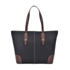 Echtleder Modische, geräumige Kontrastfarbene Tasche mit Verschluss, Größe: 33x13x29 cm, Schwarz