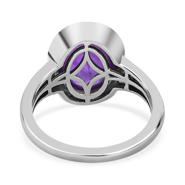 Afrikanischer Amethyst Ring, 925 Silber platiniert (Größe 18.00) ca. 3.97 ct image number 5