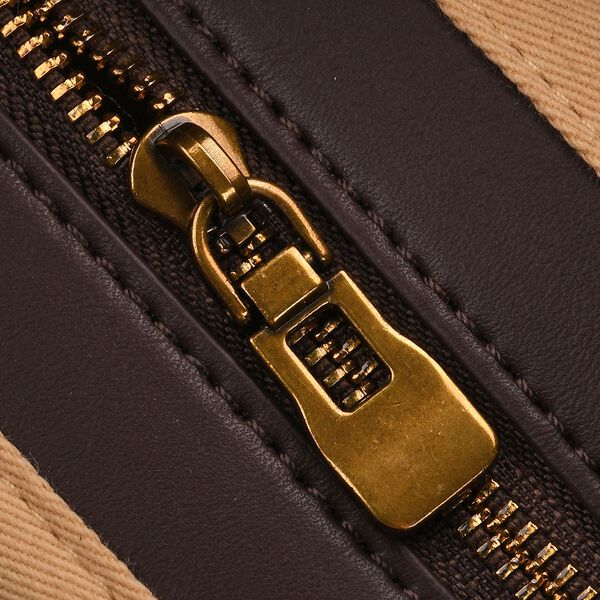 Echtleder-Trapez-Umh&auml;ngetasche mit Doppelriemen und Magnetverschluss, 27x11x23cm, Kaffee image number 6