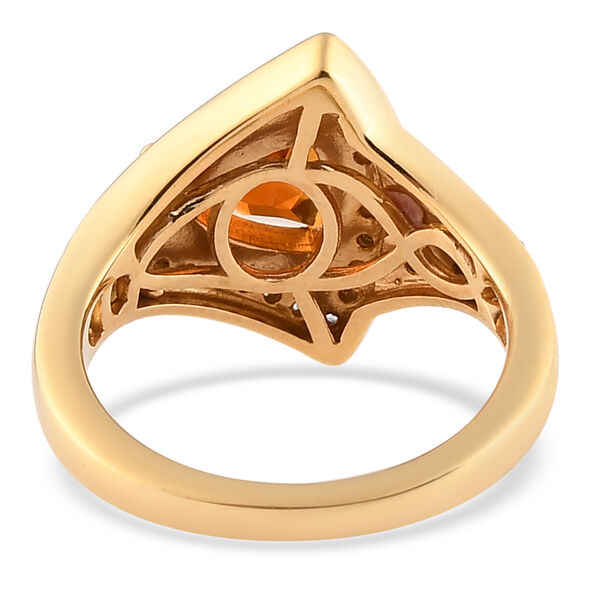 Madeira Citrin und Zirkon Ring 925 Silber vergoldet  ca. 1,61 ct image number 6