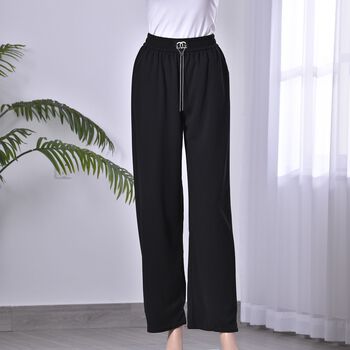 Strickhose f&uuml;r Damen mit Metallketten, Einheitsgr&ouml;&szlig;e, Schwarz