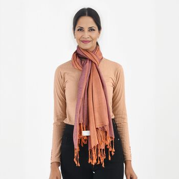 Superweicher doppelgewebter Schal, 70x170 cm, Orange