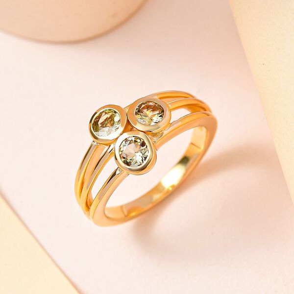 AA natürlicher, goldener Tansanit-Ring - 0,75 ct. image number 2