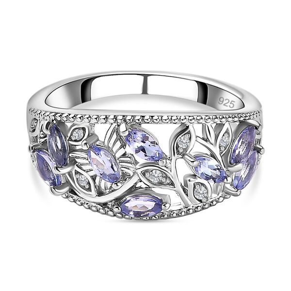 Tansanit und Zirkon Ring - 1,06 ct.