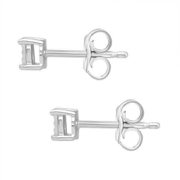 Wei&szlig;e Diamant Ohrringe, 925 Silber platiniert image number 2