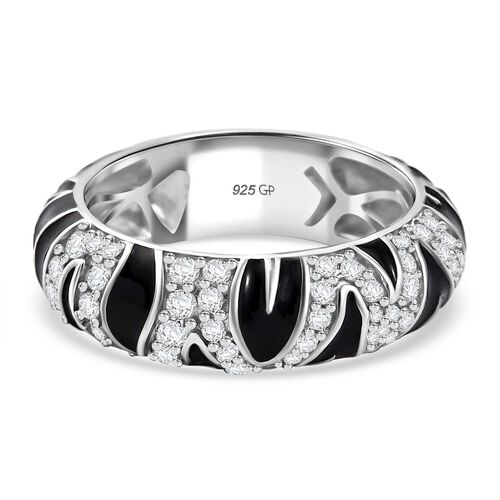 GP Trionfo Kollektion - Moissanit Ring, Zebramuster 925 Silber rhodiniert (Größe 17.00) ca. 0.53 ct image number 0