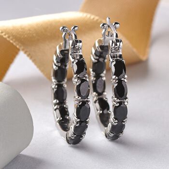 Schwarzer Spinell Ohrringe, 316L Edelstahl , ca. 11.48 ct