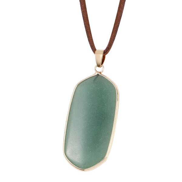 2er Set - Rosenquarz, Gr&uuml;ner Aventurin Schmuckset Messing, Reines Leder ca. 200.00 ct image number 3