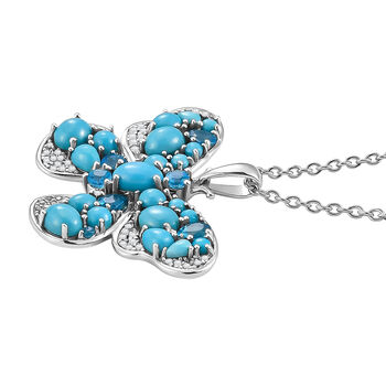 D'Joy Sleeping Beauty T&uuml;rkis Schmuckset ca. 45 cm 925 Silber Rhodiniert ca. 5,17 ct.