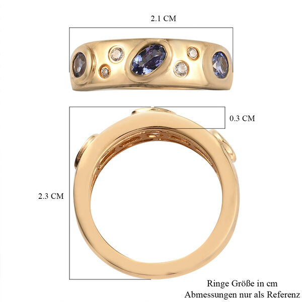 Tansanit Ring 925 Silber Gelbgold Vermeil  ca. 0,73 ct image number 7