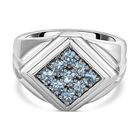 Santamaria Aquamarin Ring, 925 Silber platiniert (Größe 19.00) ca. 0,98 ct