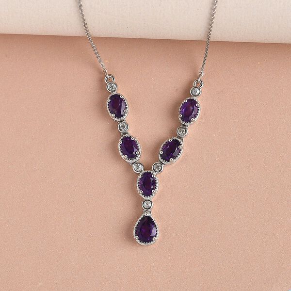 Lusaka Amethyst-Halskette, ca. 45 cm, 925 Silber platiniert ca. 3.03 ct image number 3