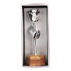Handgefertigte, echte Rose mit Aufbewahrungsbox und Holz-Ständer, versilbert image number 4
