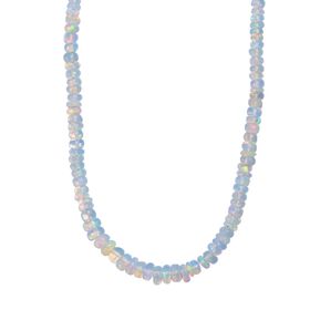 D'Joy Natürlicher, äthiopischer Welo Opal Halskette ca. 45 cm 925 Silber rhodiniert ca. 37.00 ct D'Joy Natürlicher, äthiopischer Welo Opal Halskette ca. 45 cm 925 Silber rhodiniert ca. 37.00 ct