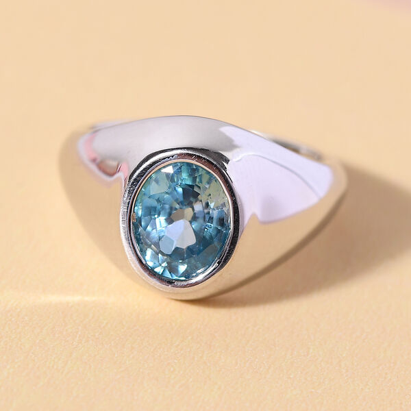 Kambodschanischer, blauer Zirkon-Ring, 925 Silber platiniert  ca. 2,33 ct image number 2