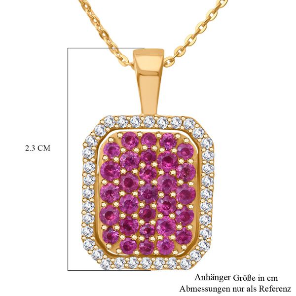 Rosa Saphir und Zirkon Anhänger mit 50cm Kette - 1,89 ct. image number 6