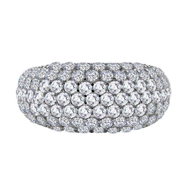 LUSTRO STELLA - Wei&szlig;er Zirkonia Ring, 925 Silber rhodiniert (Gr&ouml;&szlig;e 18.00) 5.42 ct