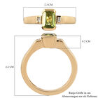 Natürlicher Peridot und Zirkon Solitär Ring 925 Silber vergoldet  ca. 1,00 ct image number 6