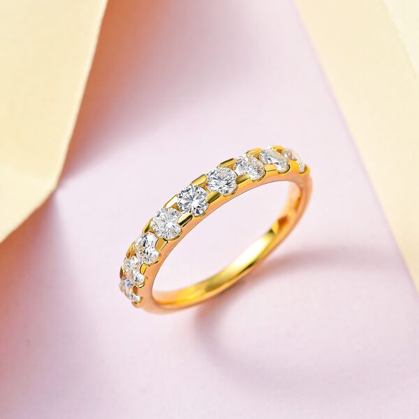 Moissanit Ring in 925 Silber mit Gelbgold Vermeil - 0,93 ct. image number 1