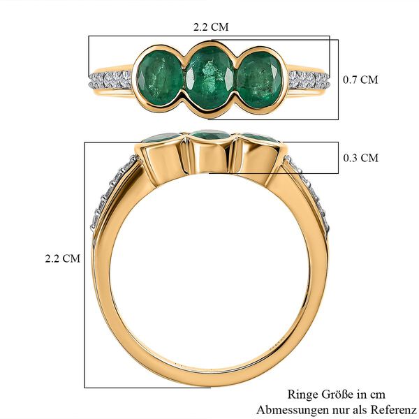 AAA Kagem sambischer Smaragd und Diamant Ring - 1,11 ct. image number 7