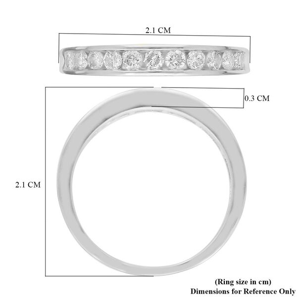 Diamant Half Eternity-Ring, SGL zertifiziert I2-I3 G-H, 375 Wei&szlig;gold  ca. 0,50 ct image number 6