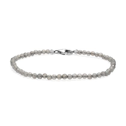 Labradorit Armband ca. 19 cm 925 Silber rhodiniert ca. 10.00 ct