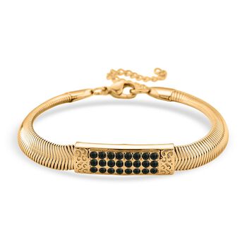 Gr&uuml;nes 19+5 cm Kristallarmband in Goldton