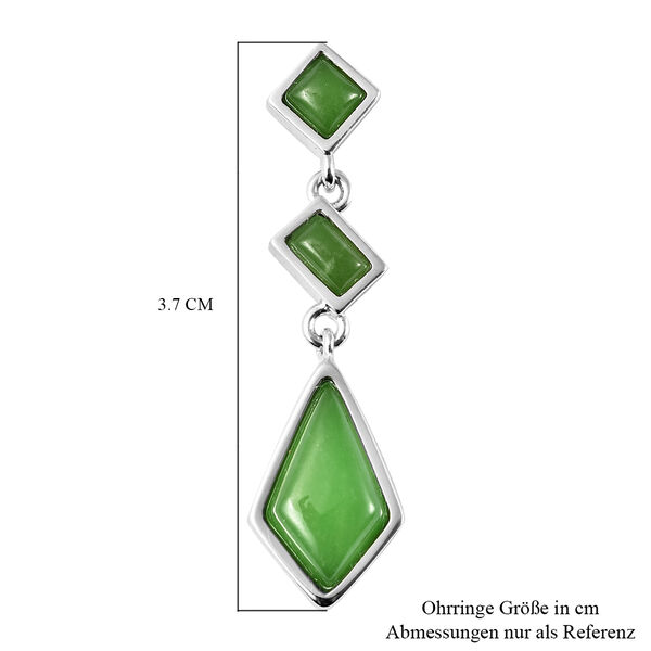 Grüne Jade Ohrhänger 925 Silber rhodiniert ca. 8,62 ct  image number 4