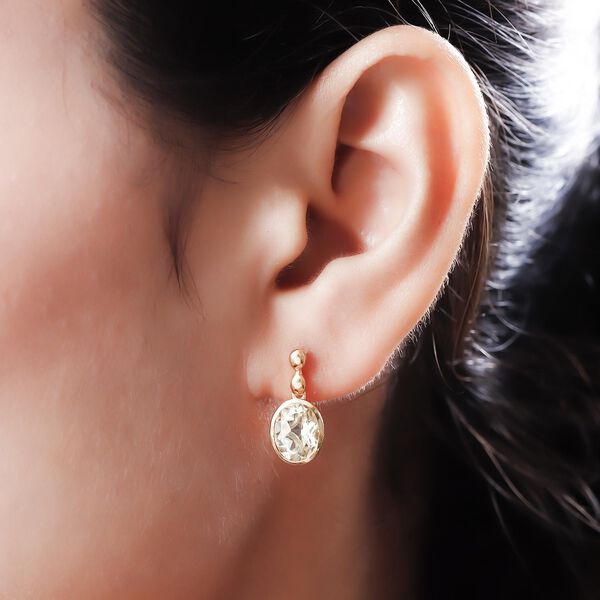 Ouro Verde Quarz Solitär Ohrhänger in Silber, 3,28 ct. image number 3