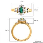 AAA Smaragd, Weißer Zirkon Ring, 925 Silber Gelbgold Vermeil (Größe 16.00) ca. 1.28 ct image number 6