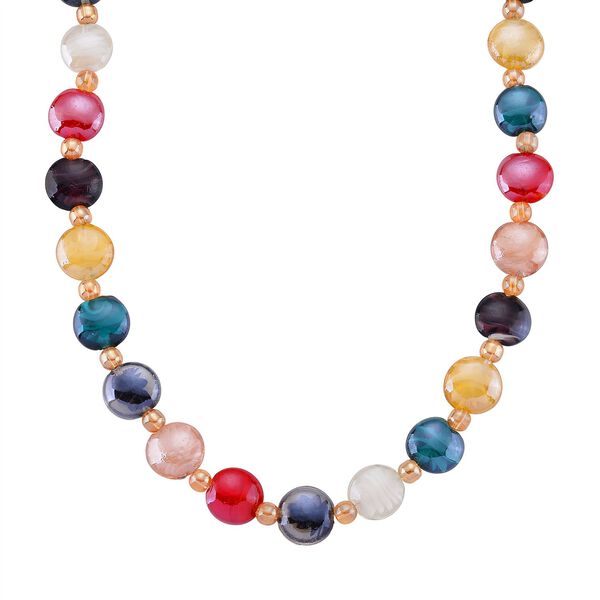 Mehrfarbige Glas-Perlen 53,25cm Halskette und flexibles Armband im Murano-Stil image number 1