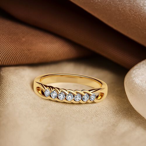 Lab Grown Diamant SI Ring 925 Silber Gelbgold Vermeil (Größe 17.00) ca. 0,33 ct image number 1