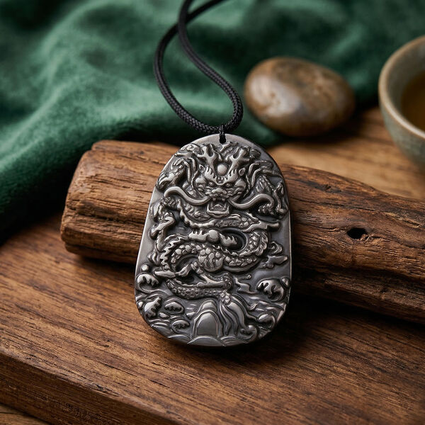 Terahertz Halskette, Drachenmotiv, ca. 71 cm, ca. 100.00 ct image number 2