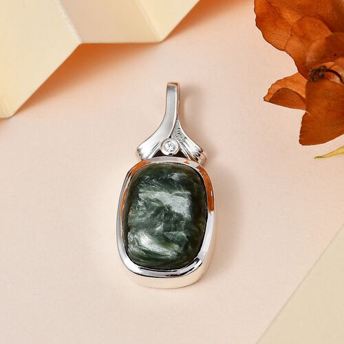 Sibirischer Seraphinite und Zirkon-Anhänger - 10,19 ct. image number 1