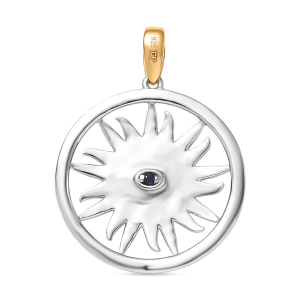 GP - Kanchanaburi Blauer Saphir Anh&auml;nger 925 Silber platiniert und vergoldet image number 5