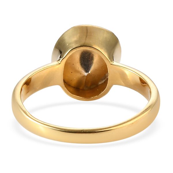 Polki Gelber Diamant Fancy Solit&auml;r Ring 925 Silber vergoldet  ca. 0,50 ct image number 5