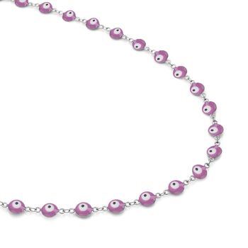 Edelstahl Halskette, ca. 50 cm, emailliert ca. 15,00g