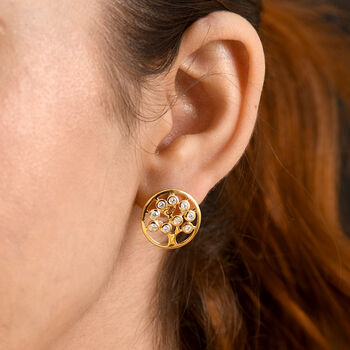 D'Joy Moissanit Ohrringe 925 Silber Gold ca. 0,58 ct.