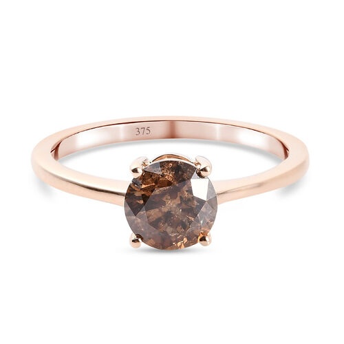 Close Out Deal Natürlicher Champagner Diamant zertifiziert I2-I3 Solitär Ring 375 Roségold image number 0