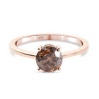 CLOSE OUT DEAL - natürlicher Champagner Diamant Solitär-Ring, zertifiziert I2-I3, 375 Roségold (Größe 17.00) ca. 1,06 ct