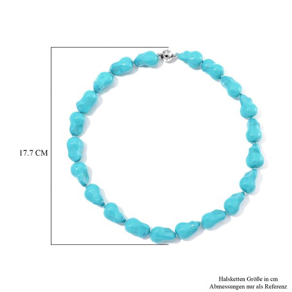 Sleeping Beauty t&uuml;rkisfarbene Muschelkernperle 50cm Halskette und 21,5cm Armband image number 6