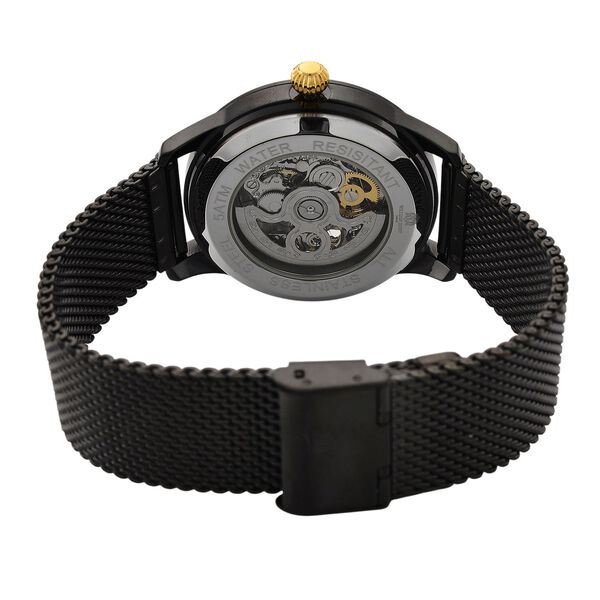 LUXUS SAMMLER EDITION - William Hunt Uhr, SEIKO AUTOMATIK Uhrwerk, Saphir Glashäuser, 5 ATM, Schwarzfarben Edelstahl Armband image number 7