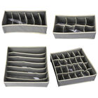 4er-Set Unterwäsche-Aufbewahrungsboxen, Größe: 28x14 cm 32x15 cm, 32x32 cm, 30x16 cm und 32x31,5 cm, Grau image number 3