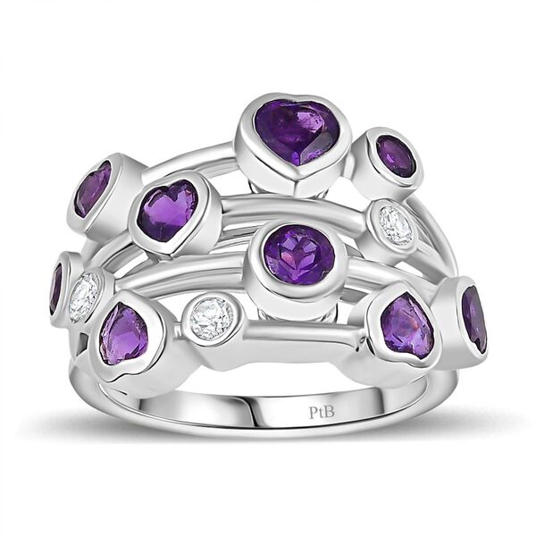 Afrikanischer Amethyst und Zirkon Ring - 2,14 ct. image number 3