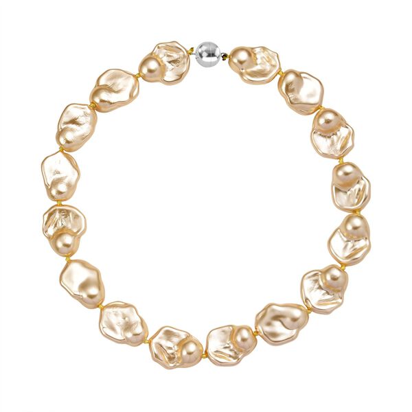 Goldene Farbe Muschelkernperle Halskette ca. 50 cm Reiner Edelstahl Standard image number 3