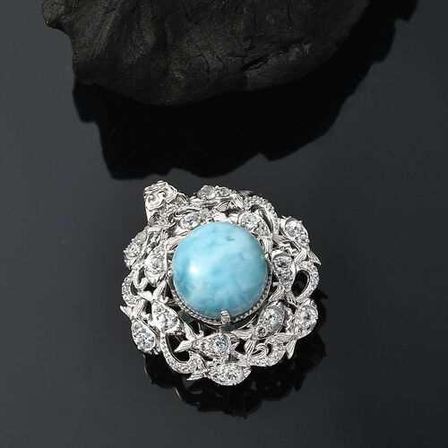 Larimar, himmelblauer Topas und Zirkon Anhänger - 8,91 ct. image number 1