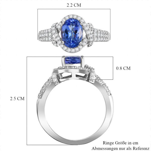 Tansanit und Zirkona Ring - 1.80 ct. image number 8